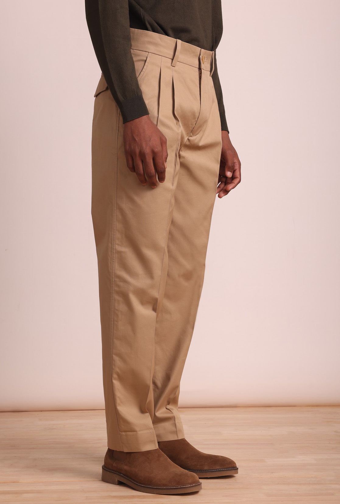 Double Pleat Trouser In Rose Quartz – Victoria Beckham US