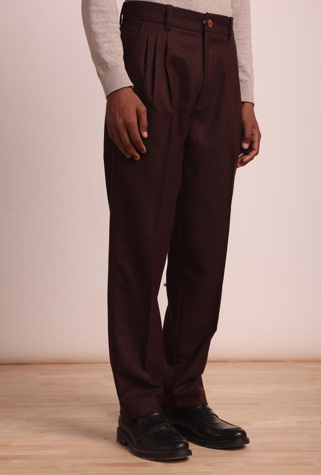 Cold wool trousers with pleat detail - Man | Mango Man India