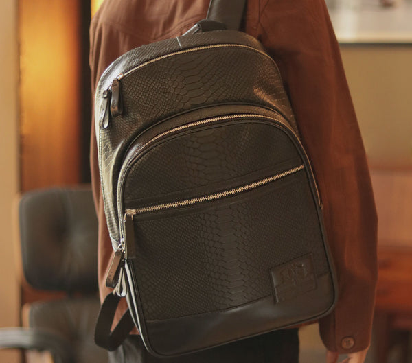 mens leather backpack