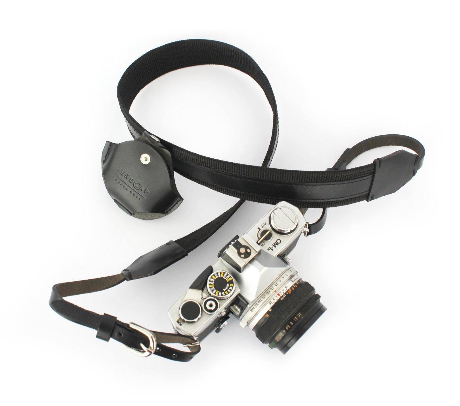 Leather Camera Strap, Black